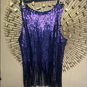 Vintage purple/blue sequin top. Medium